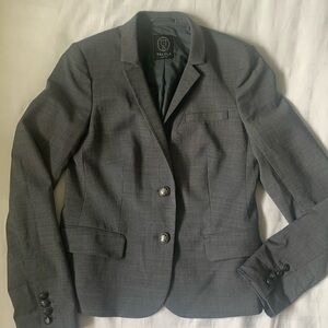 Talula grey lightweight wool blend lined semi fitted blazer EUC